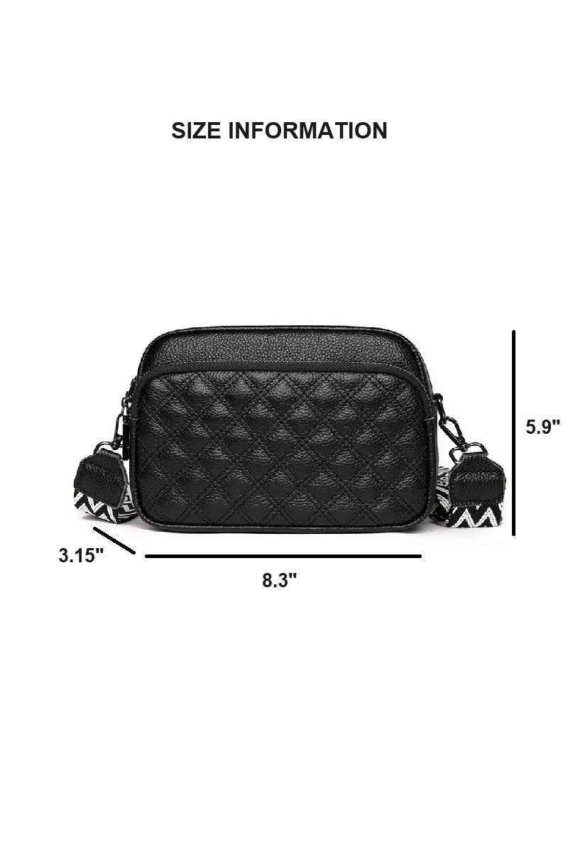 ...SI-26767 Quilted Vegan Leather Crossbody Camera Bag