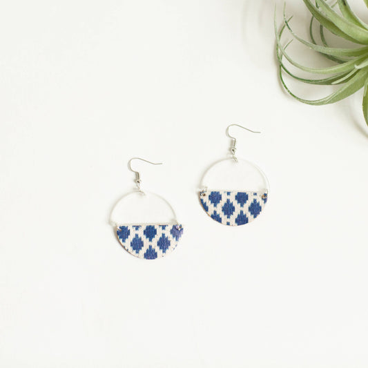 Lily Earring - Blue Ikat