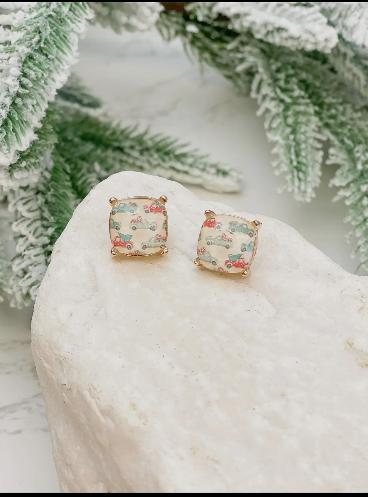 Christmas Tree Gold Studs