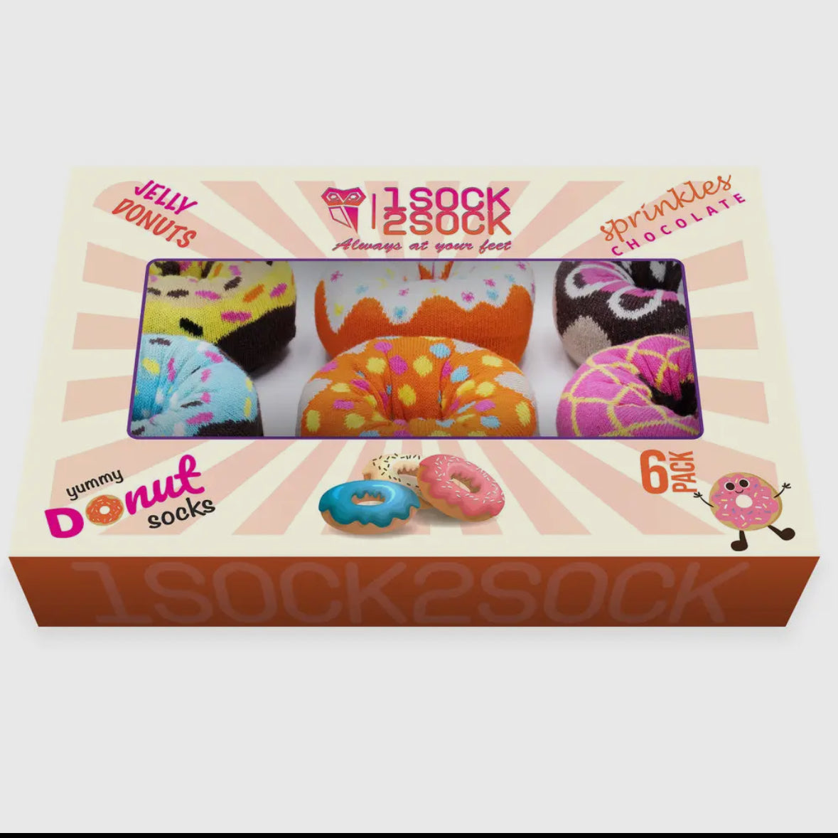 6 pack donut socks