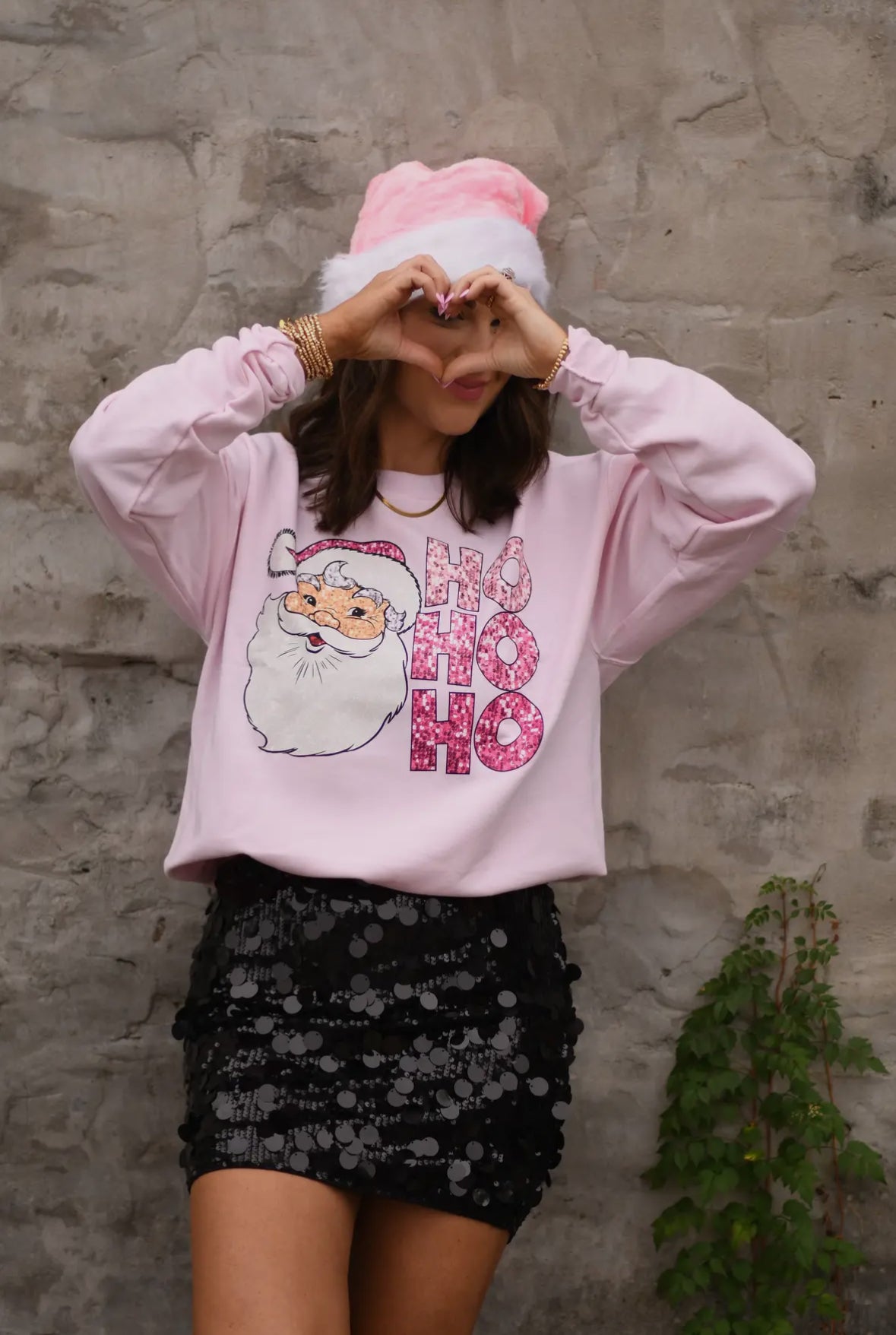 Ho Ho Ho Crewneck Pink