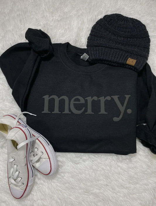 Merry Grey Puff Crewneck