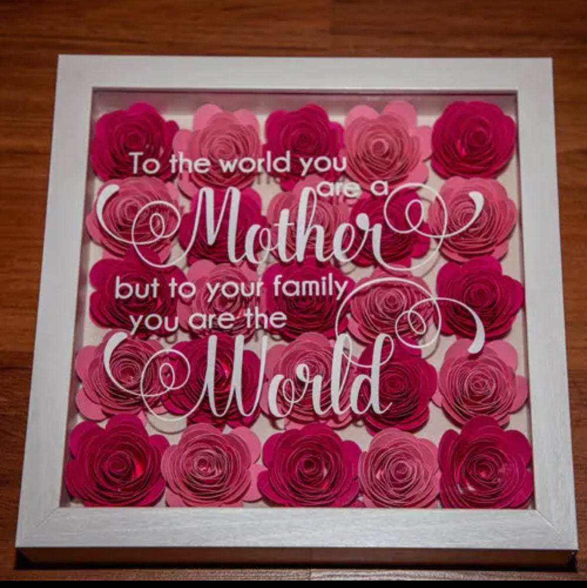 Pink Roses Mom Shadowbox