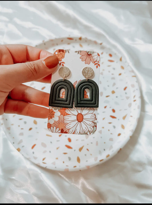 Black Arch Earrings