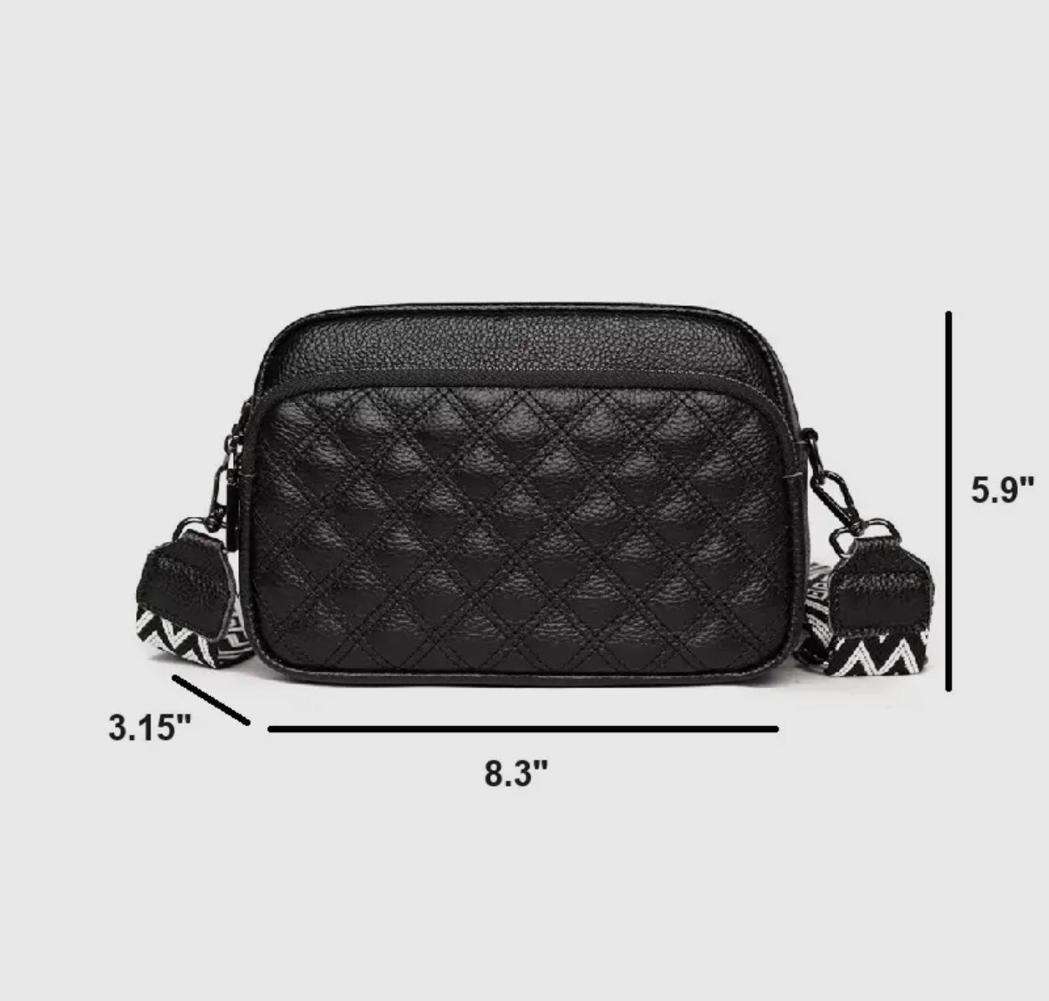 Quilted vegan leather crossbody bag