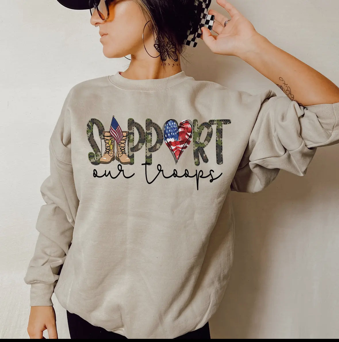 Support the Troops Crewneck