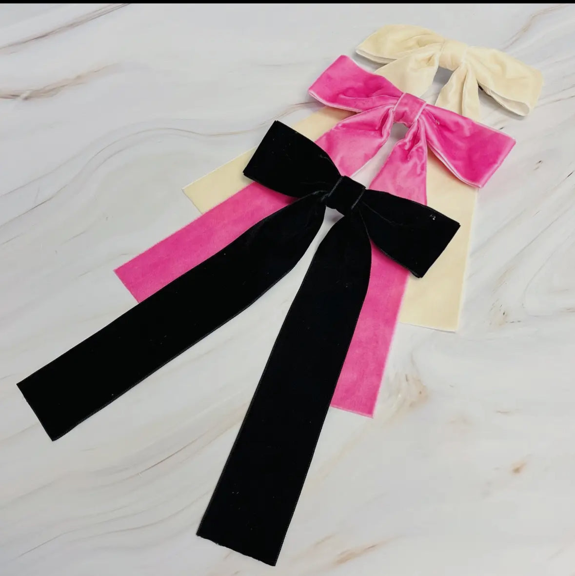 Hair bows velvet 3pk