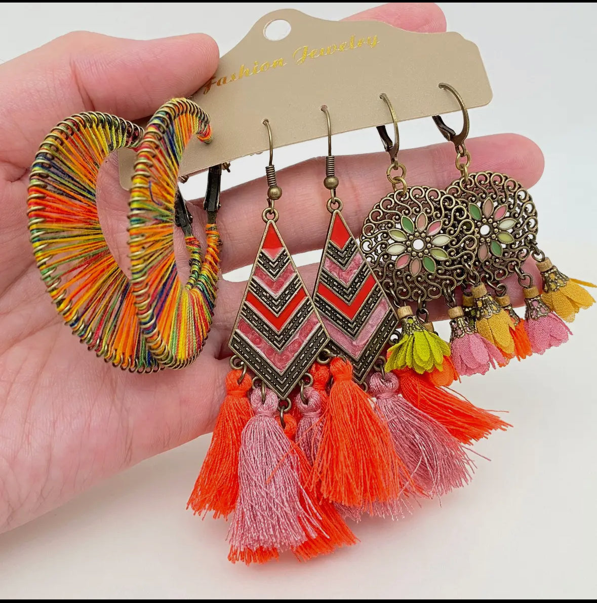 3 pair Bohemian Earrings 3