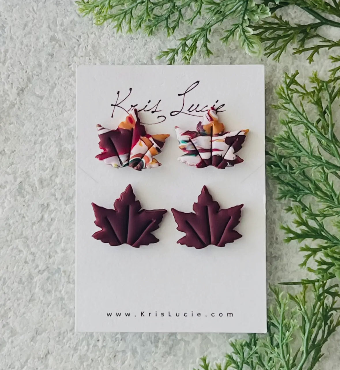 Pomegranate Maple Earrings