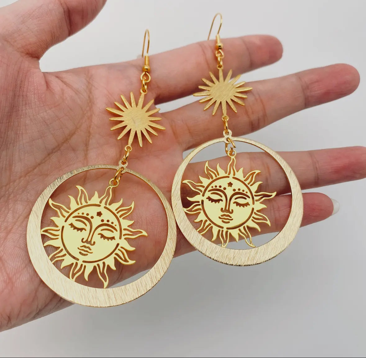 Golden sun earrings