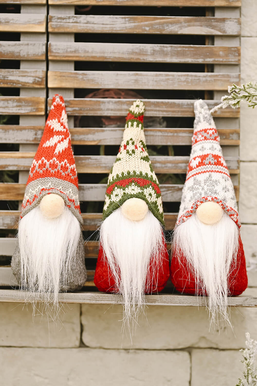 3-Pack Christmas Snowflake Hat Faceless Gnomes