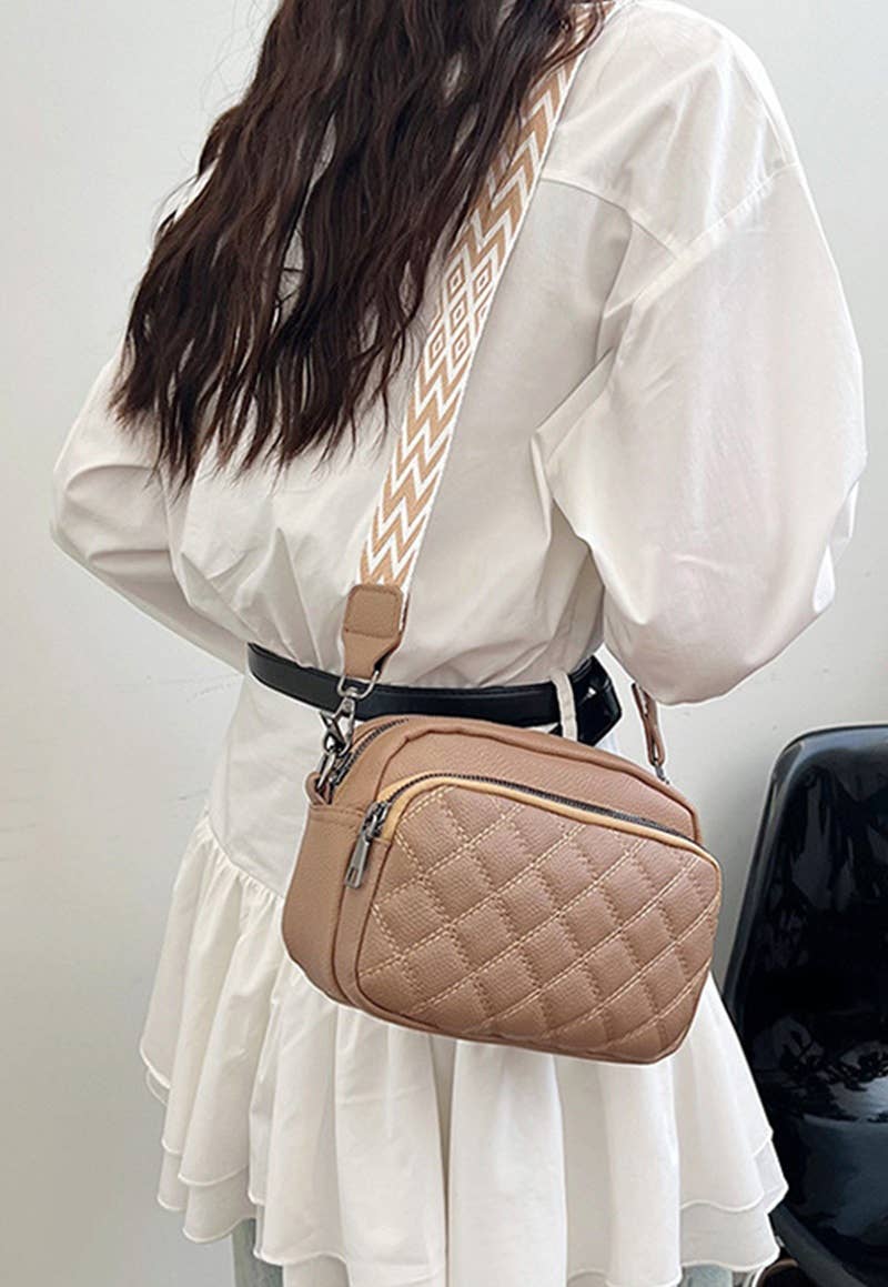 ...SI-26767 Quilted Vegan Leather Crossbody Camera Bag