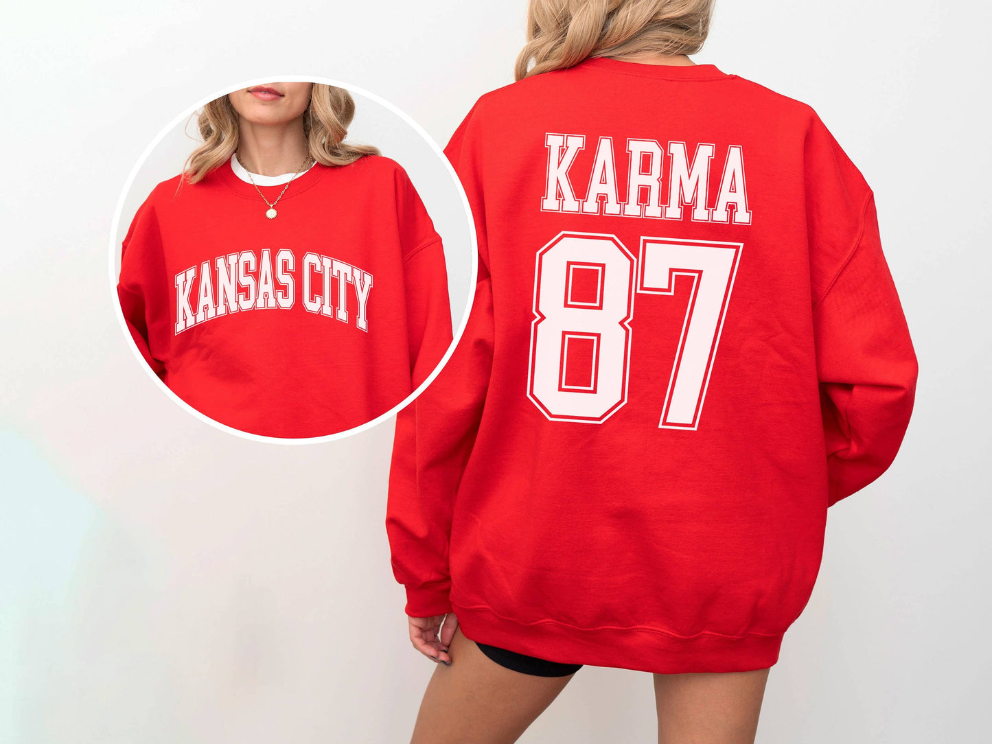 Kansas City Karma 87 - Trendy Varsity Style Sweatshirt