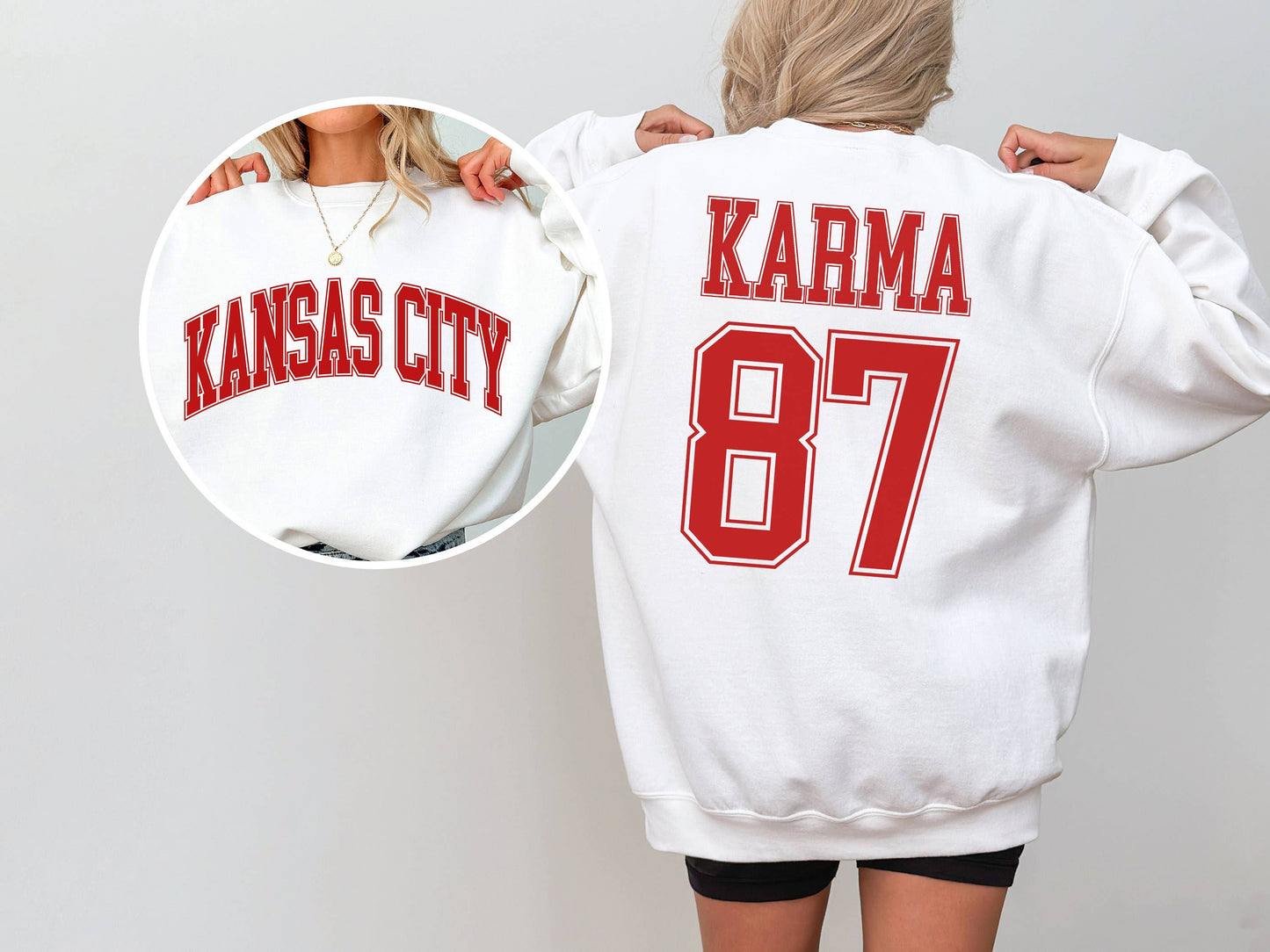 Kansas City Karma 87 - Trendy Varsity Style Sweatshirt